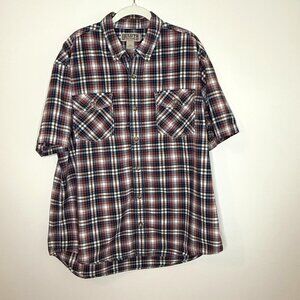 Duluth‎ Trading Plaid Free Swinging Short Sleeve Shirt Underarm Gussets Men's XL